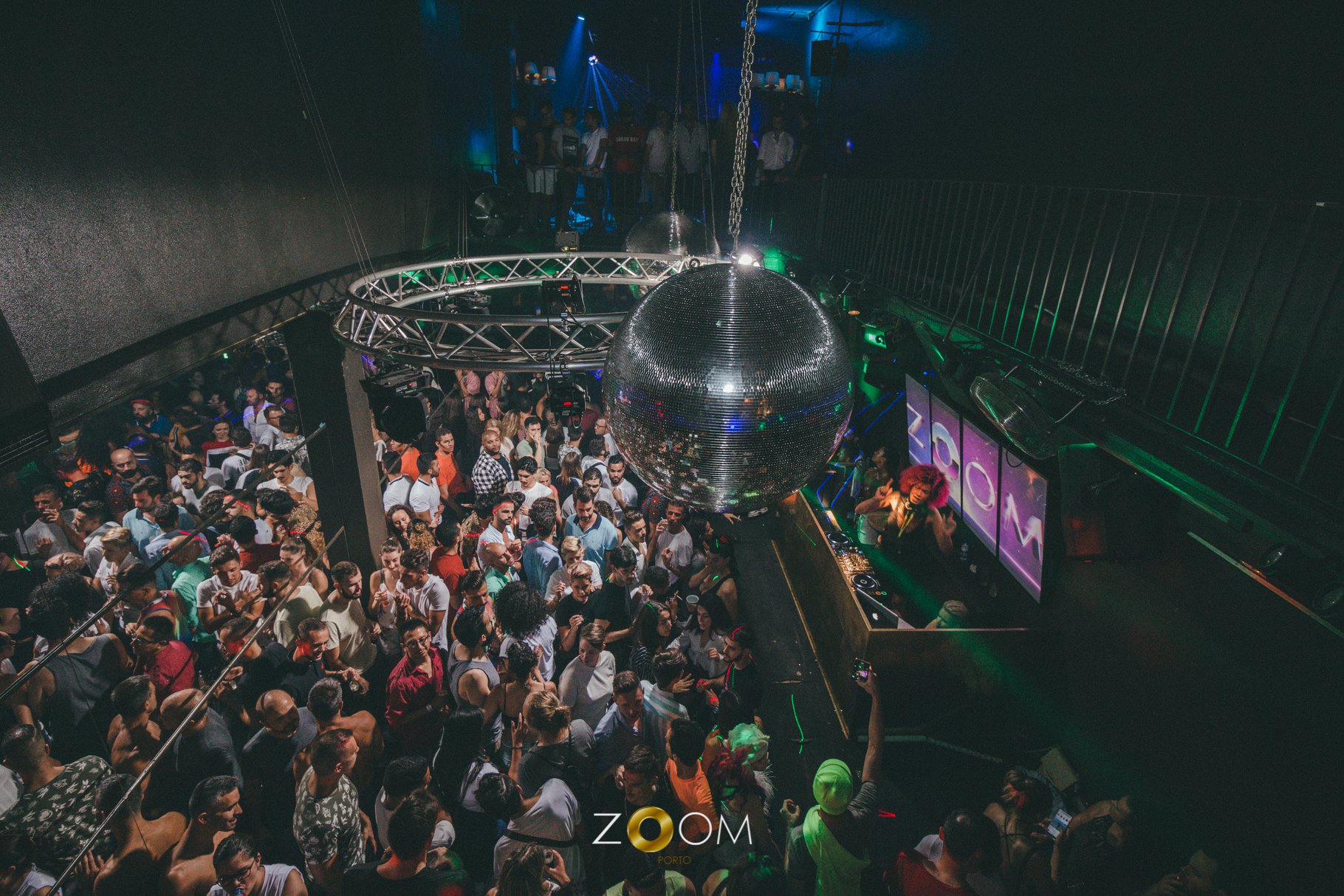 Crowd of people dancing at Zoom Club, Porto, Portugal