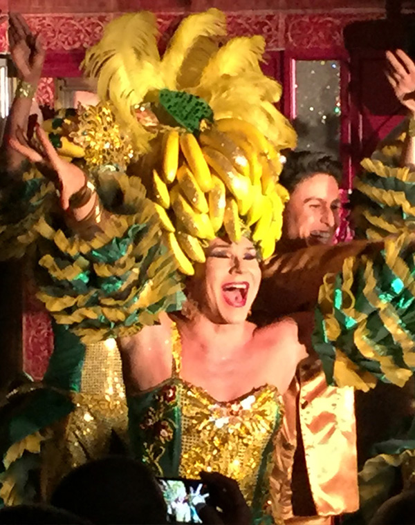 Drag Queen with bananas at Finalmente Club, Lisbon, Portugal